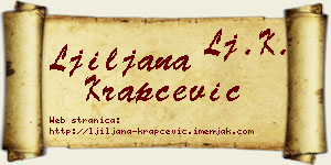 Ljiljana Krapčević vizit kartica